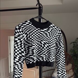 Black and White Checkered Sweater